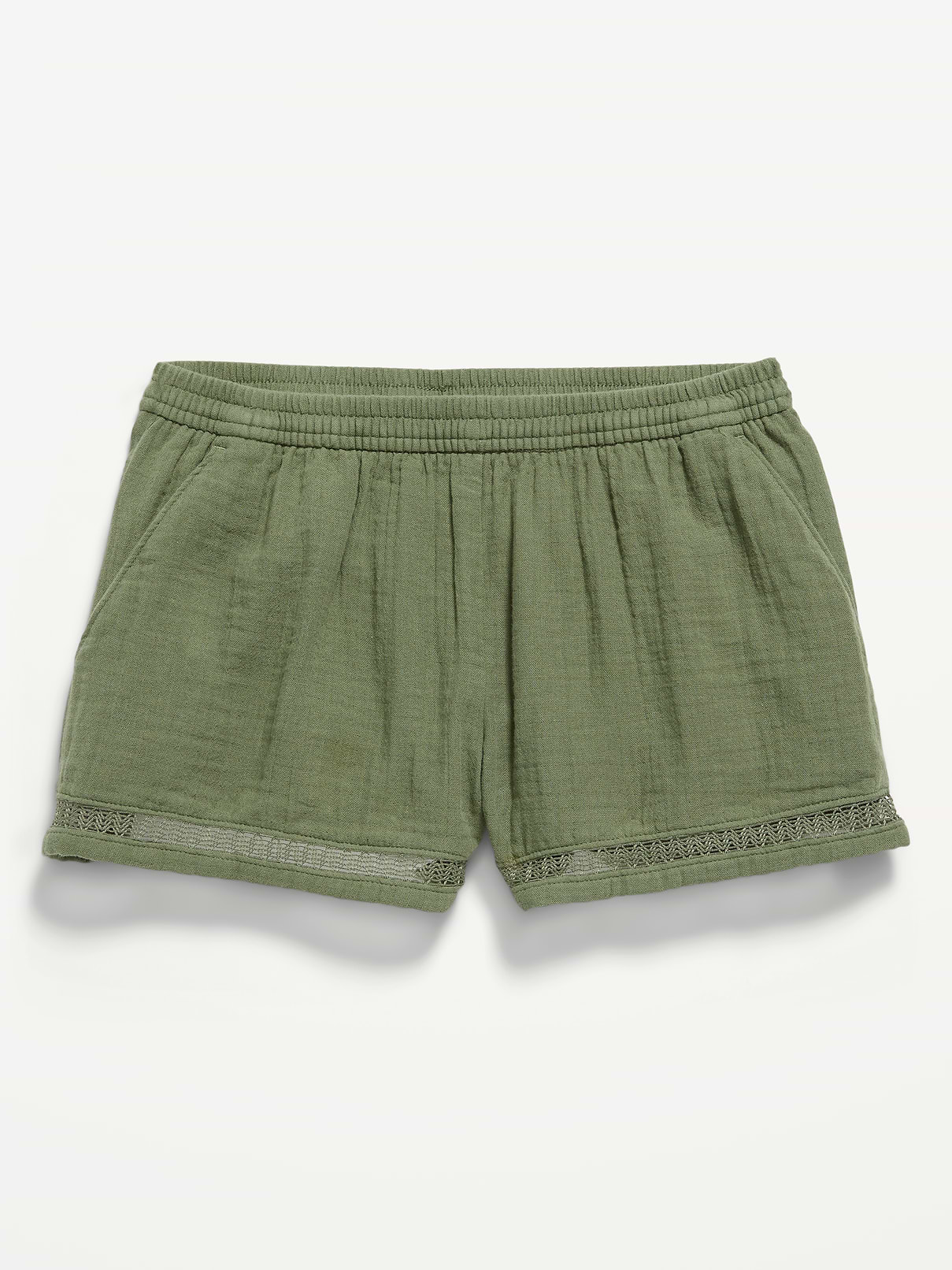 Image number 1 showing, Double-Weave Crochet-Trim Shorts for Girls