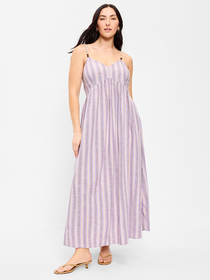Image 6 of 9, Sleeveless Beaded Boho Maxi Dress