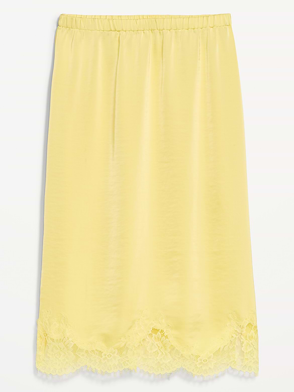 Lace Slip Midi Skirt