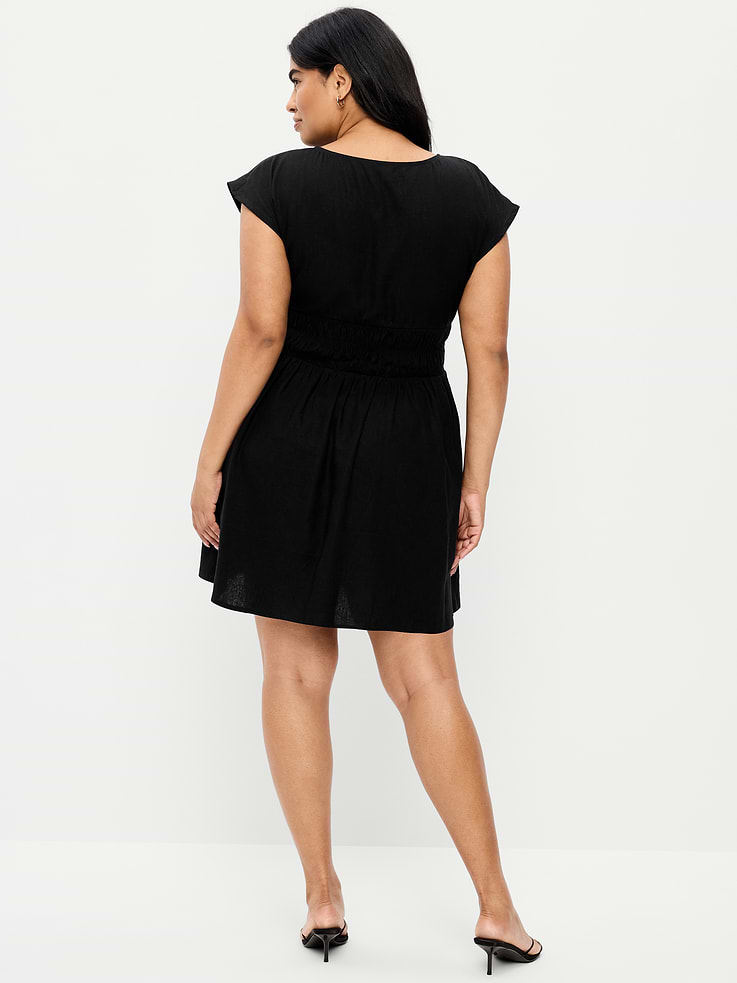 Image number 8 showing, Smocked-Bodice Fit & Flare Mini Dress