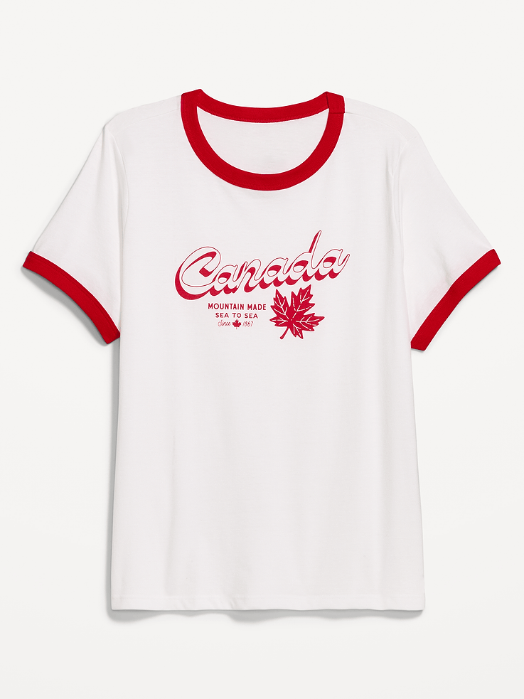 L'image numéro 5 présente T-shirt passe-partout à bords contrastants et à imprimé