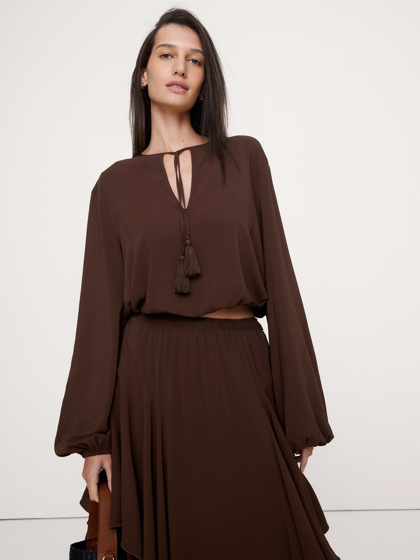 Image number 1 showing, Georgette Tie-Neck Blouse