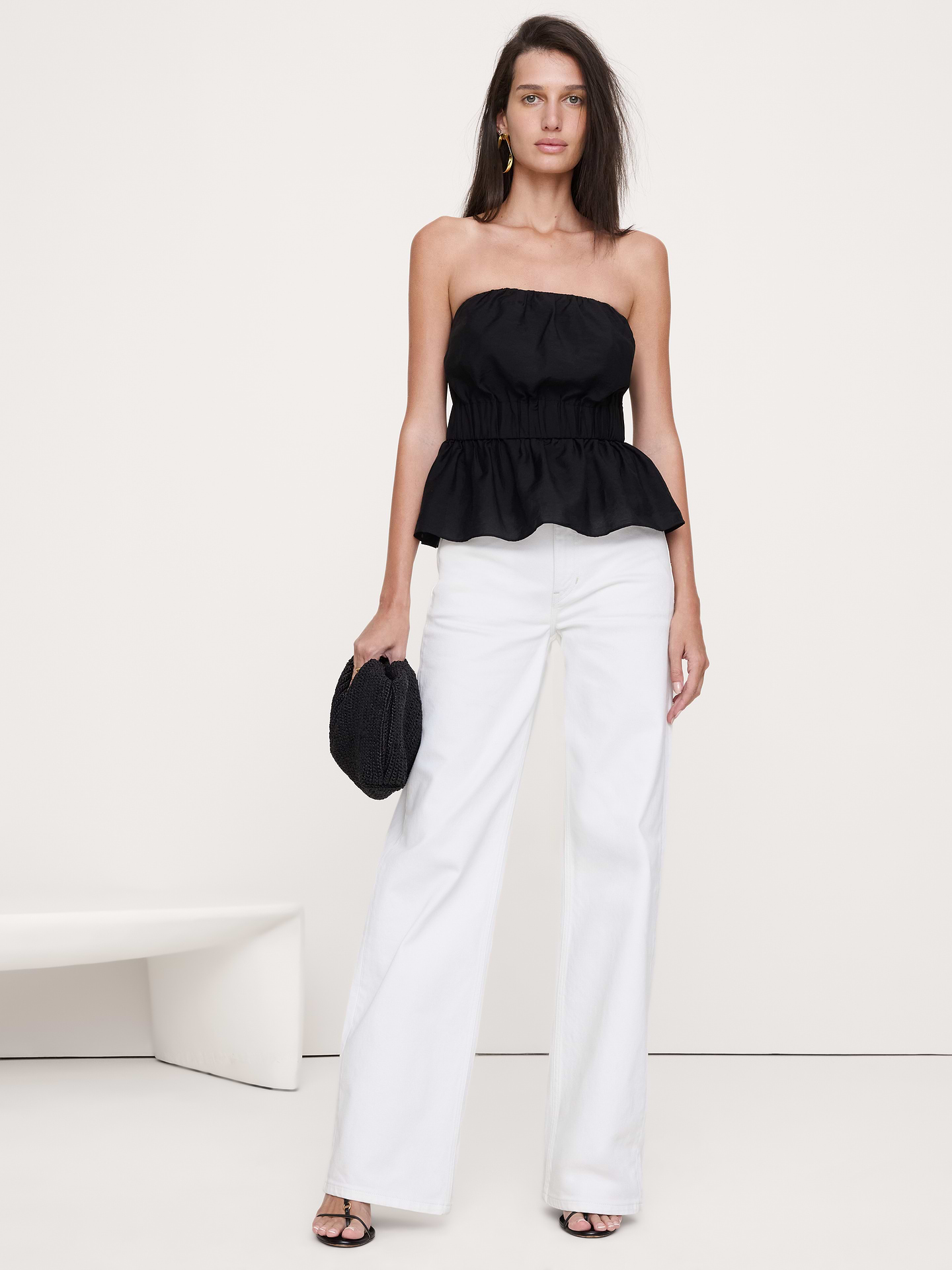 Image number 1 showing, Strapless Cinch-Waist Peplum Top