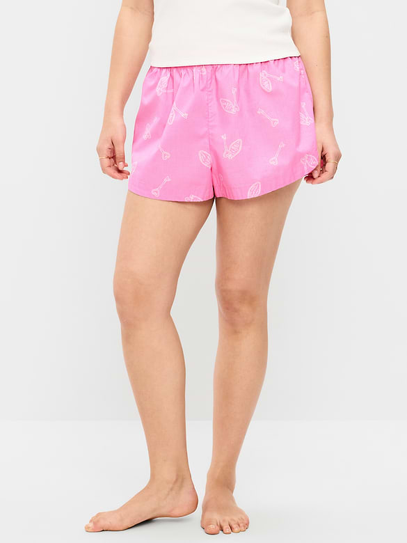 Classic Poplin Boxer Pajama Shorts