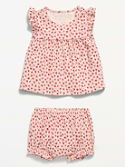Image number 2 showing, Ribbed Flutter-Sleeve Top and Shorts Set for Baby