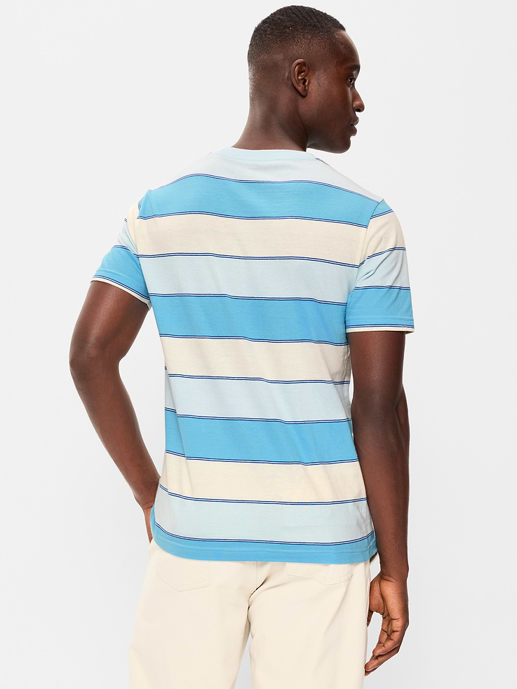 L'image numéro 2 présente T-shirt ras du cou à rayures
