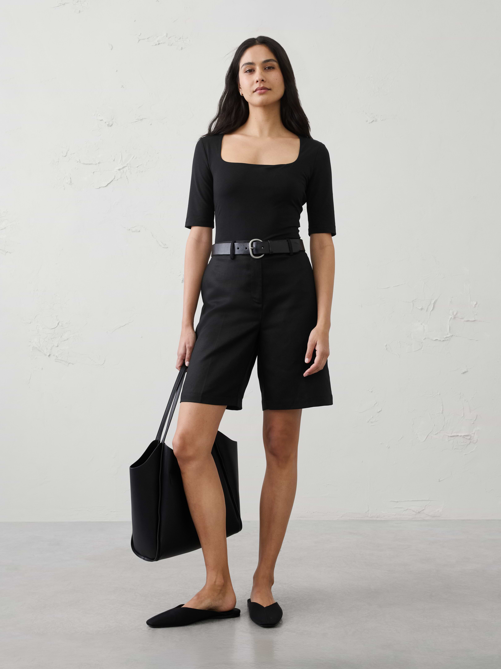 Soft Stretch Square-Neck Top | Banana Republic Factory
