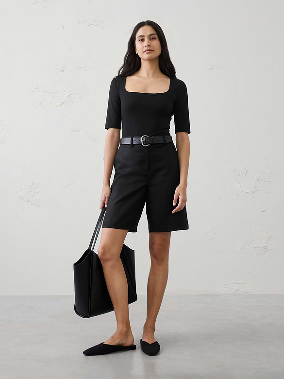 Soft Stretch Square-Neck Top