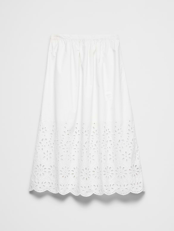 Eyelet Midi Skirt