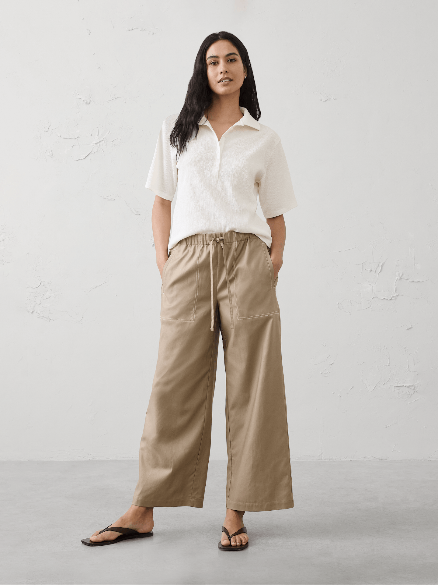 Image number 1 showing, Textured Smocked Polo