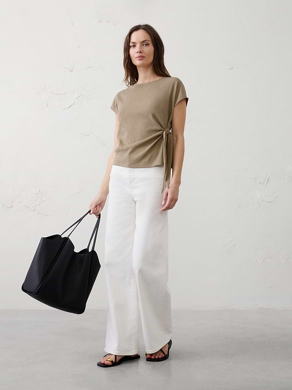 Textured Smocked Side-Tie Top