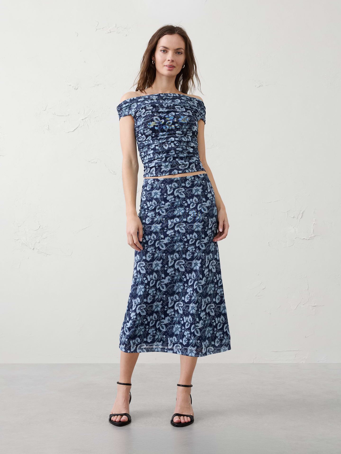 Image number 1 showing, Mesh Midi Skirt