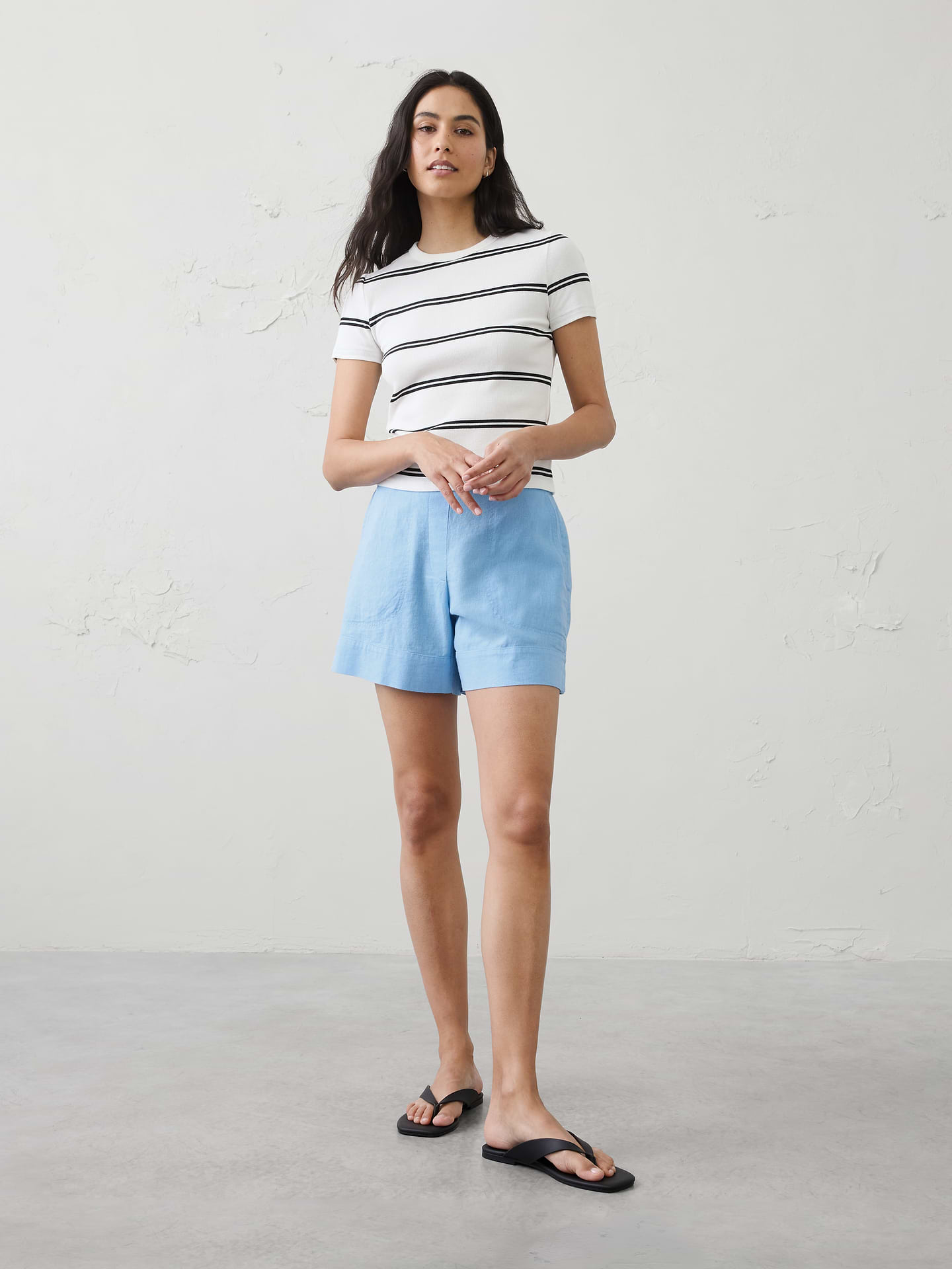 Image number 1 showing, Anyday High-Rise Linen-Blend Short