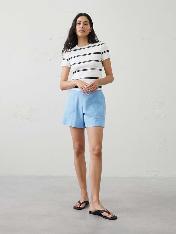 Anyday High-Rise Linen-Blend Short