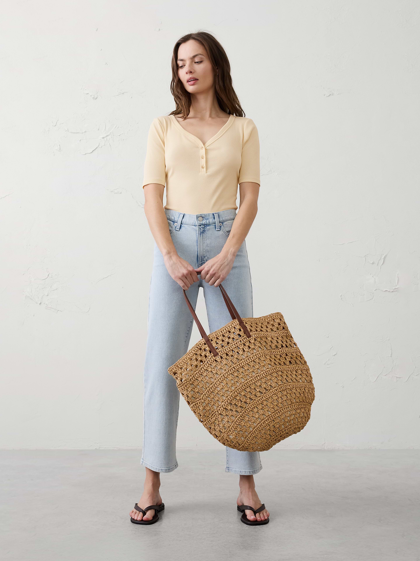 Image number 6 showing, Ribbed Elbow-Sleeve Henley T-Shirt