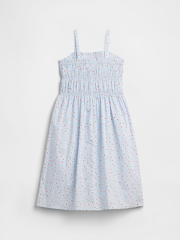 Kids Print Smocked Midi Dress
