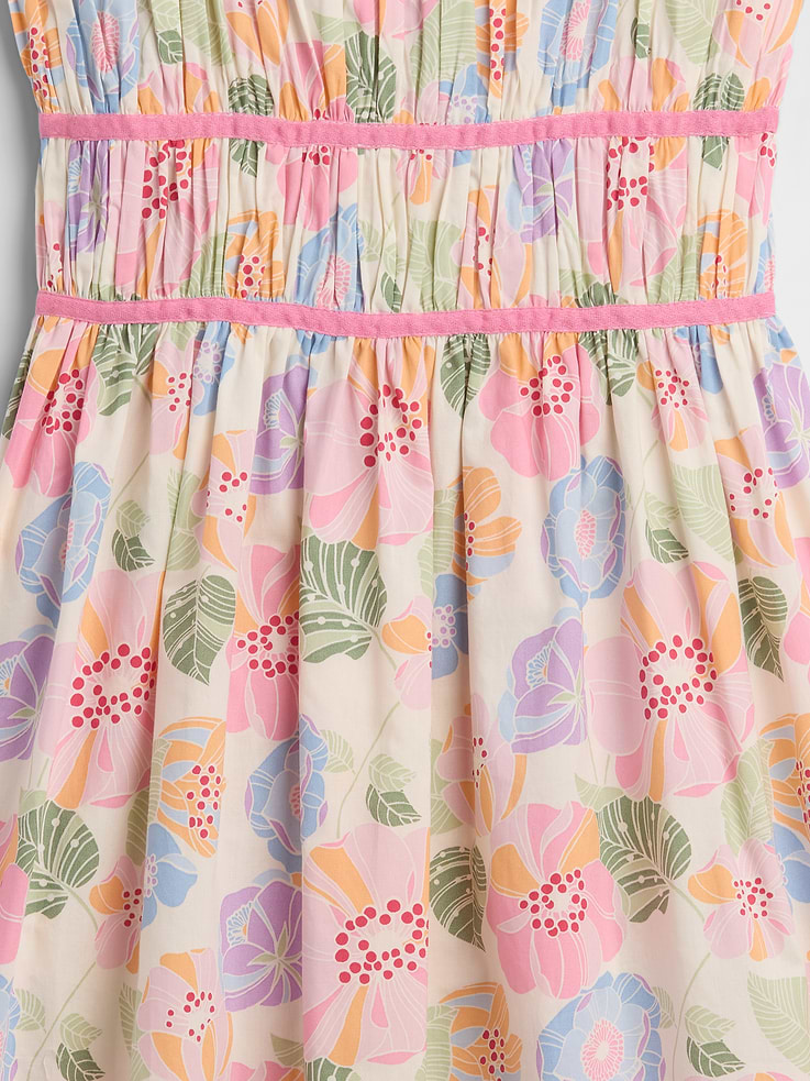 Image number 3 showing, Kids Print Smocked Midi Dress