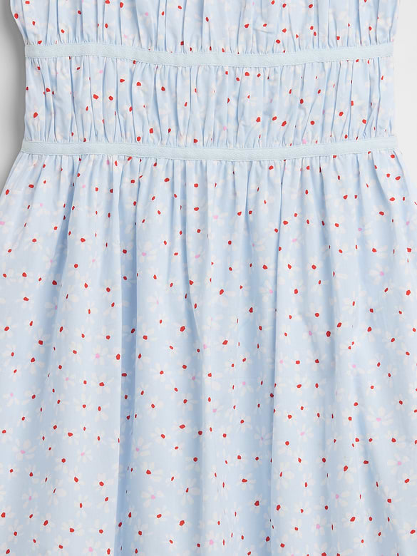 Kids Print Smocked Midi Dress