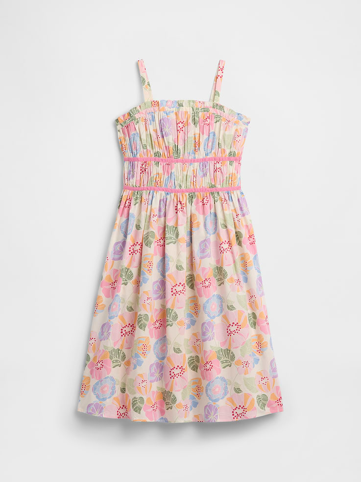 Image number 1 showing, Kids Print Smocked Midi Dress