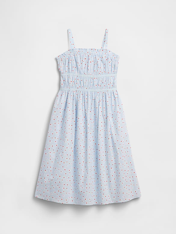 Kids Print Smocked Midi Dress