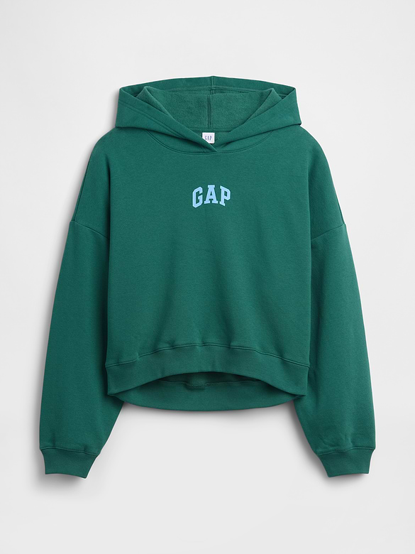 Relaxed Gap Mini-Logo Cropped Hoodie
