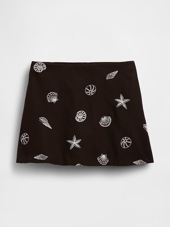 Linen-Blend Mini Skort