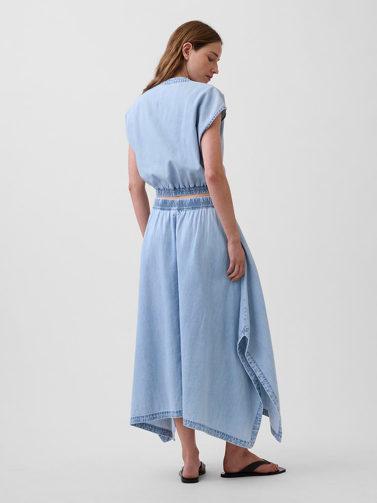 Image number 2 showing, Denim Midi Handkerchief Skirt