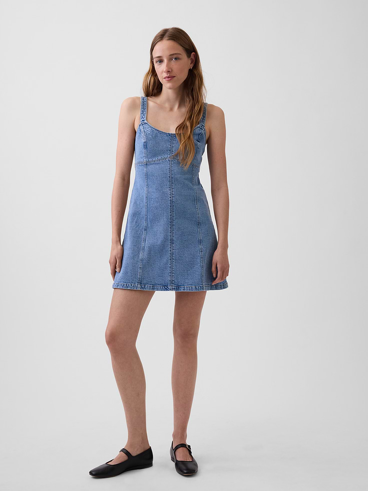 Image number 5 showing, Denim Paneled Mini Dress