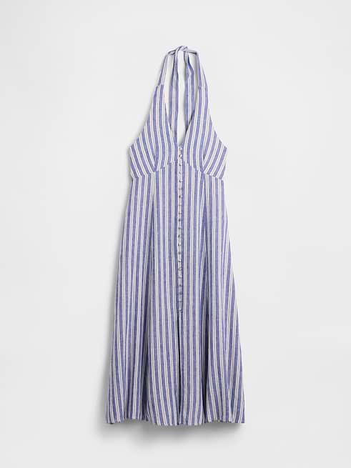 gap halter maxi dress Women's Linen-Blend by Blue Stripe Size XS month-04-October