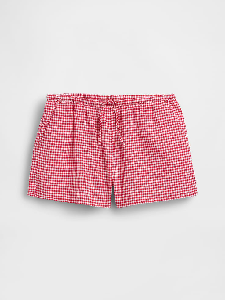 Image number 2 showing, Kids Linen-Cotton Gingham Easy Shorts