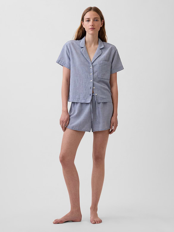 Crinkle Gauze Oversized PJ Shirt