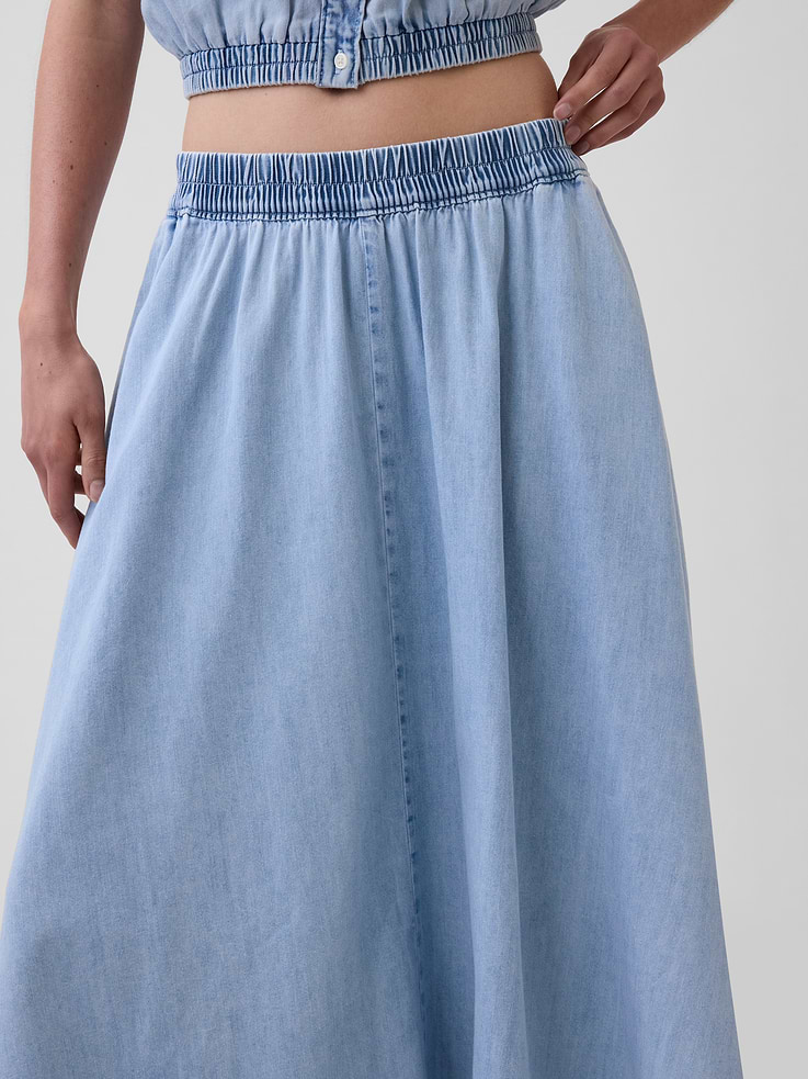 Image number 5 showing, Denim Midi Handkerchief Skirt