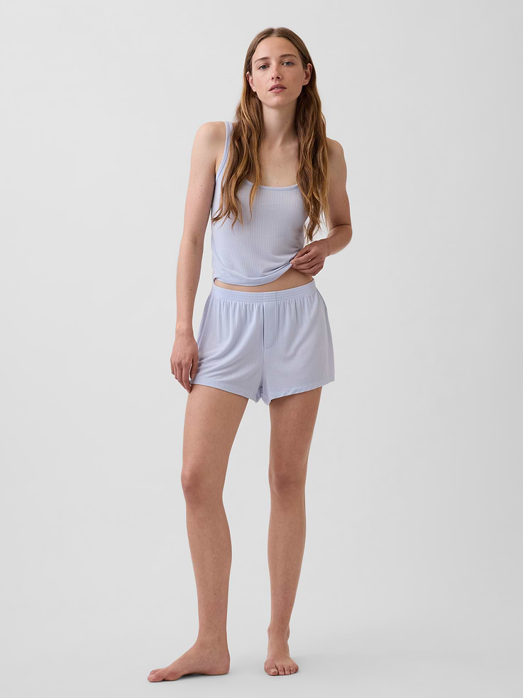 Image number 1 showing, SoftMade Modal Rib PJ Shorts