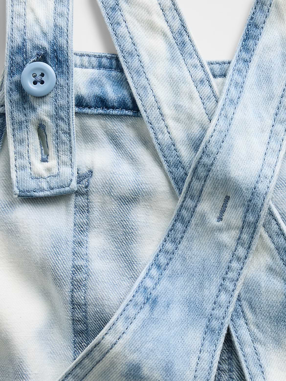 Kids Tie-Dye Denim Relaxed Shortalls
