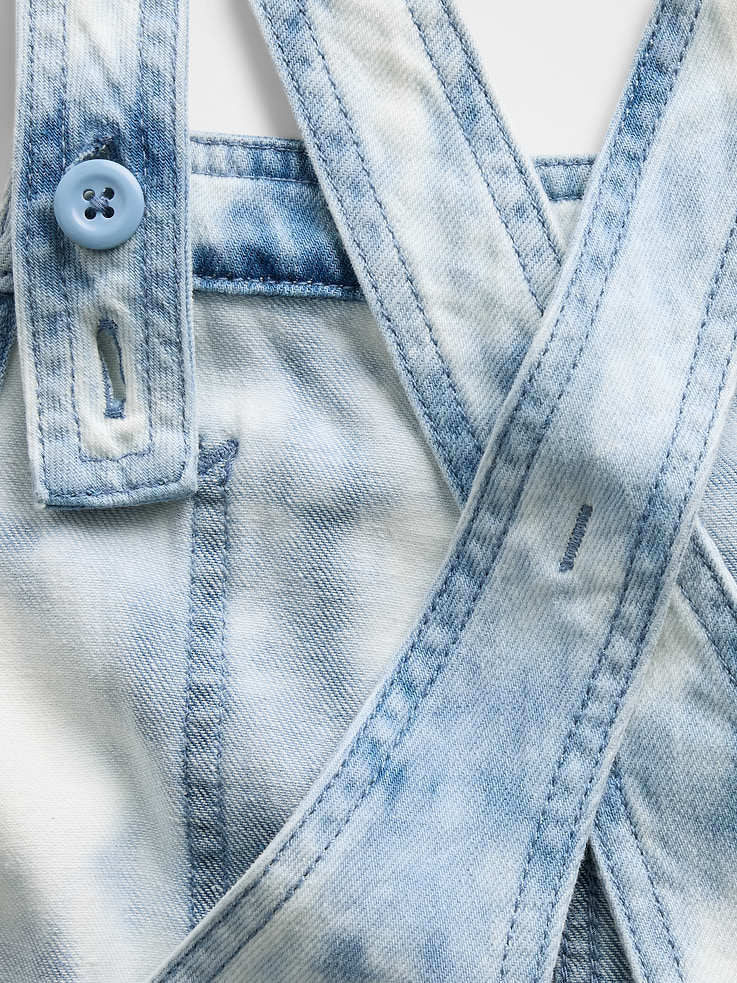 Image number 4 showing, Kids Tie-Dye Denim Relaxed Shortalls