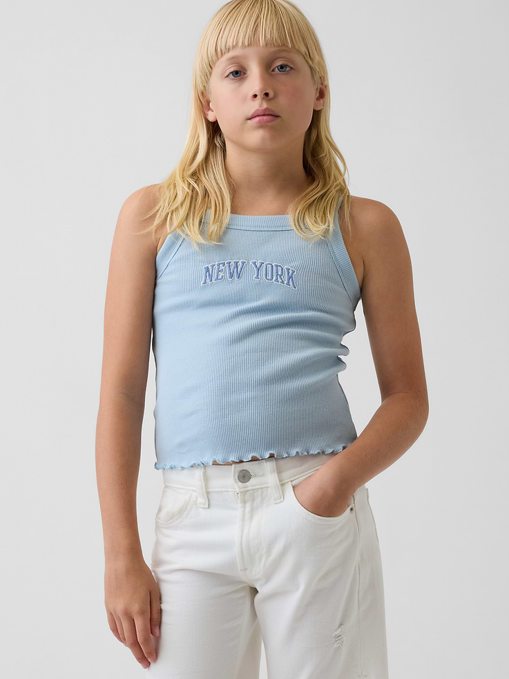 Image number 1 showing, Kids Rib Square-Neck Tank Top