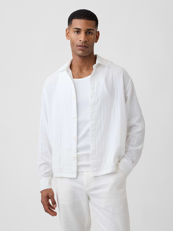 Gauze Shirt in Boxy Fit
