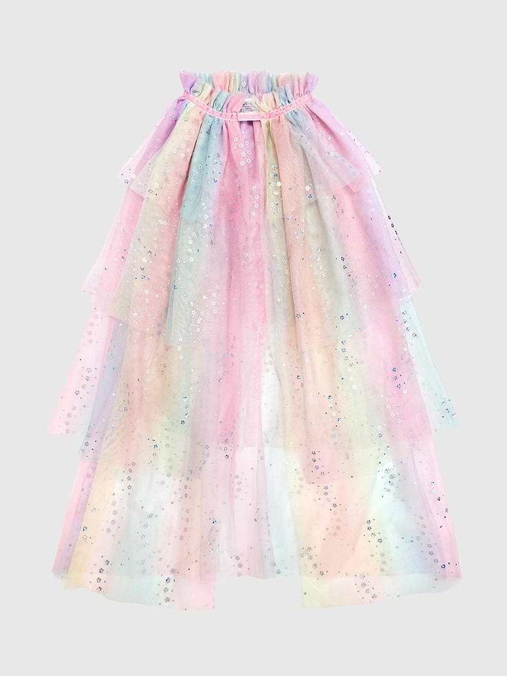 Image 1 of 2, Float into fairytale fun with this dreamy pastel tulle cape, sprinkled with just the right amount of sparkle., Soft layers and a magical shimmer make it perfect for dress-up days, parties, or everyday make-believe moments., Screen-free play that encourages imagination and creativity., Sweet Wink is a mother-daughter business - all items are designed in their New York showroom and every order is packed with love by their team of local employees and shipped from their hometown warehouse.