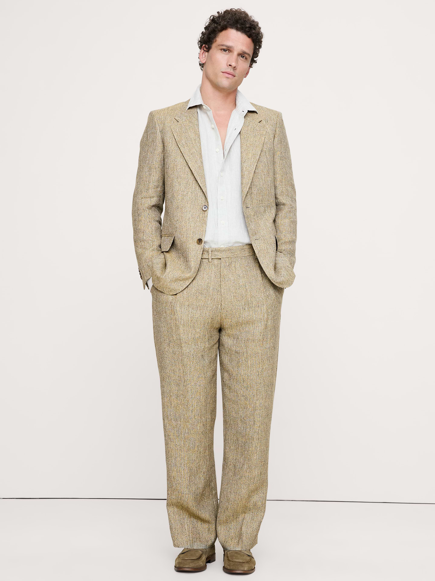 Image number 1 showing, Loose Italian Linen Suit Pant