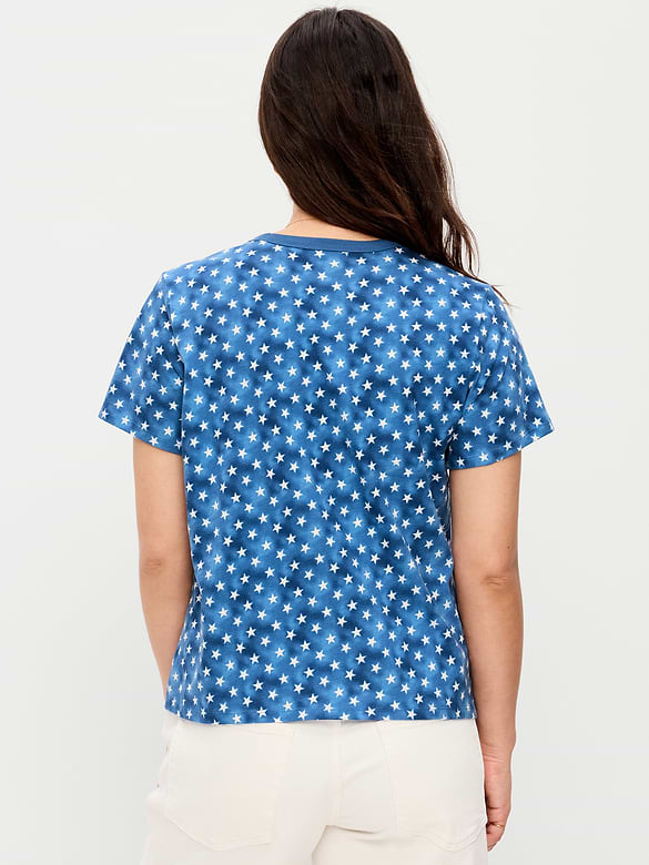 T-shirt passe-partout ras du cou à motif