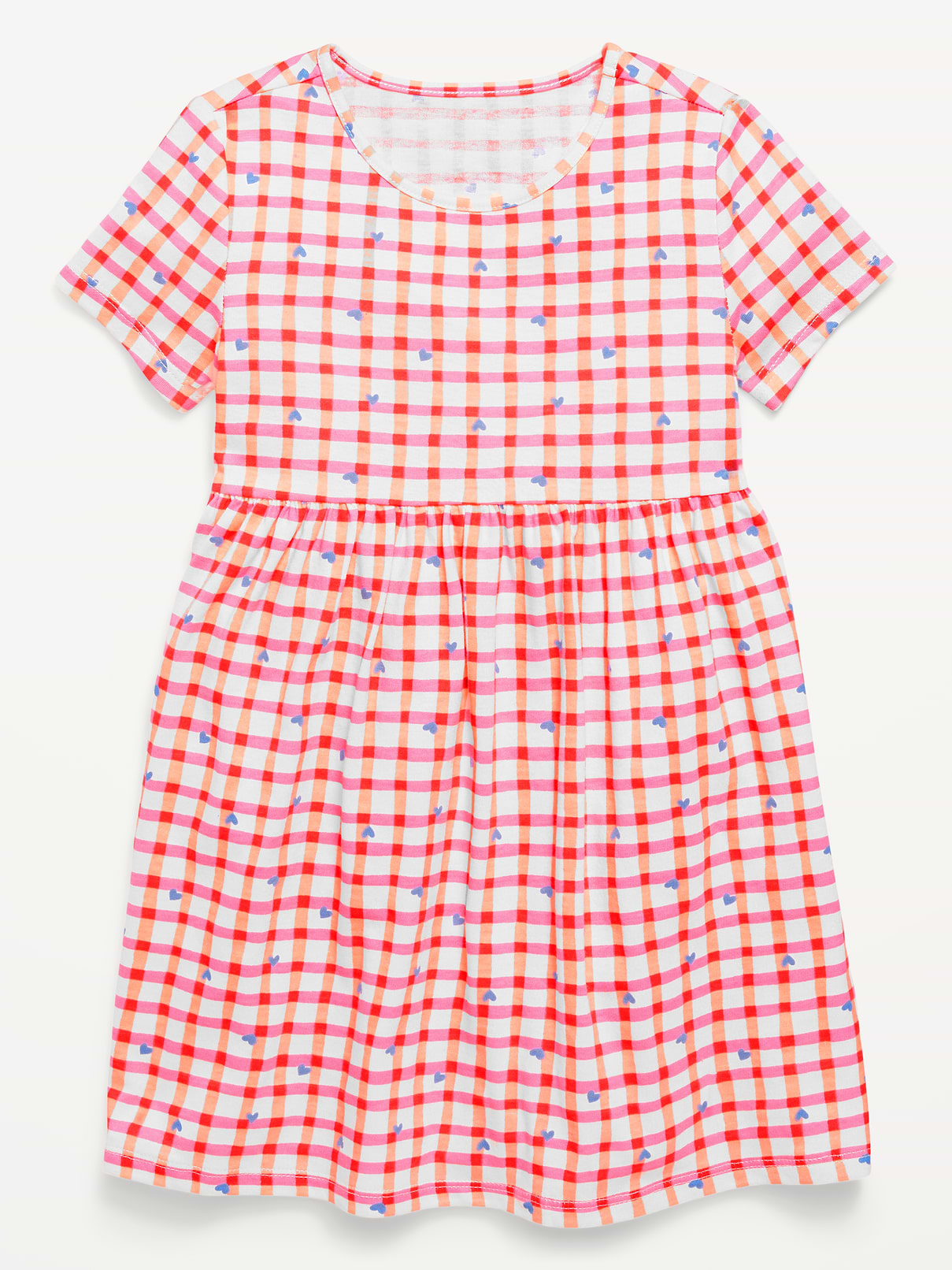 L'image numéro 1 présente Robe à manches courtes en tricot de jersey à motif pour toute-petite
