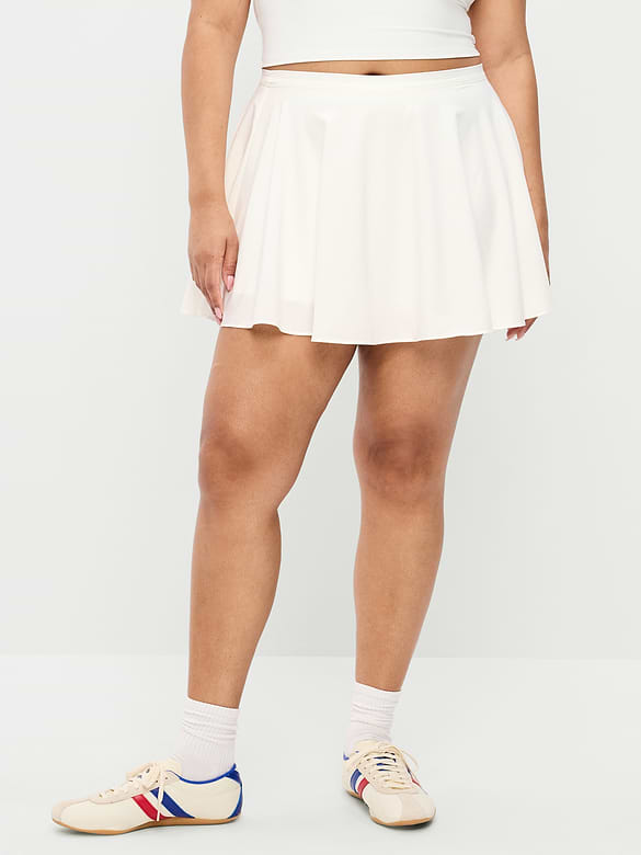 Extra High-Waisted Stretch Woven Swing Skort