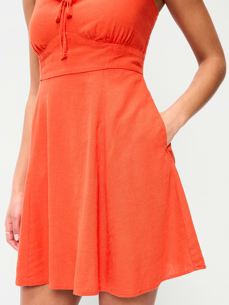 Image number 6 showing, Fit & Flare Linen Mini Dress