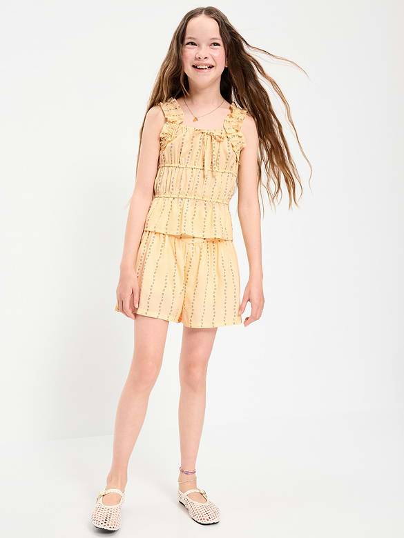 Short à motifs à taille extensible pour fille