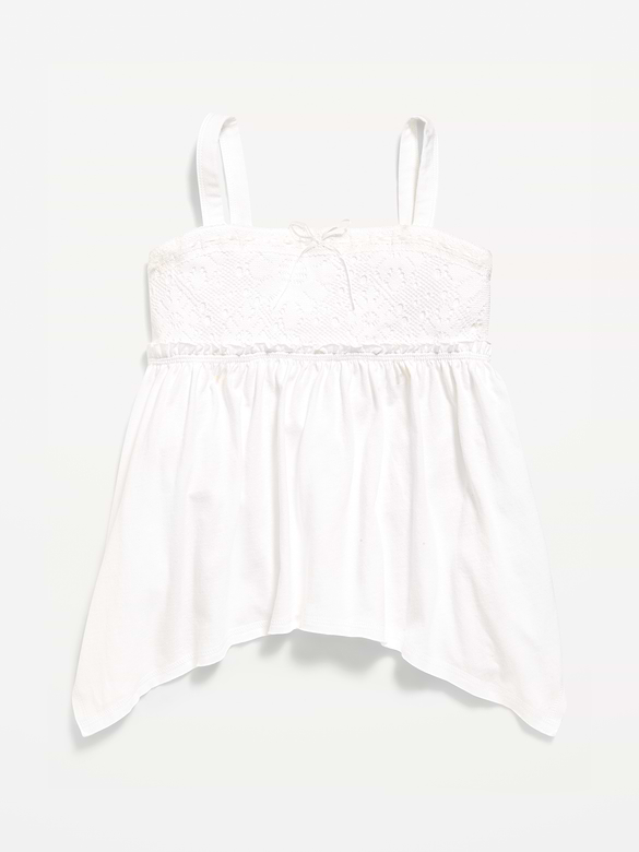 Sleeveless Handkerchief Hem Top for Girls