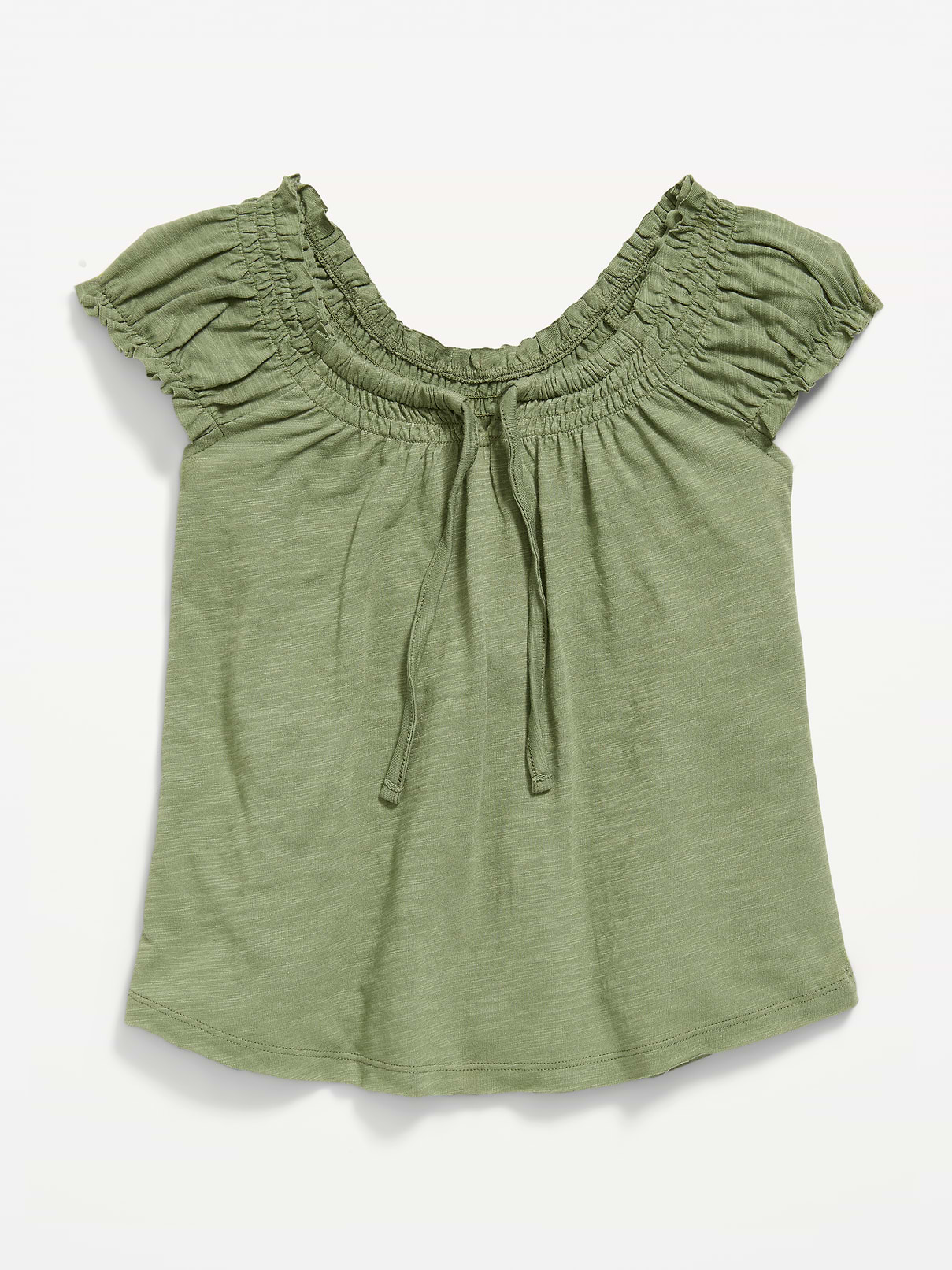 Image number 1 showing, Short-Sleeve Tie-Front Jersey-Knit Top for Girls
