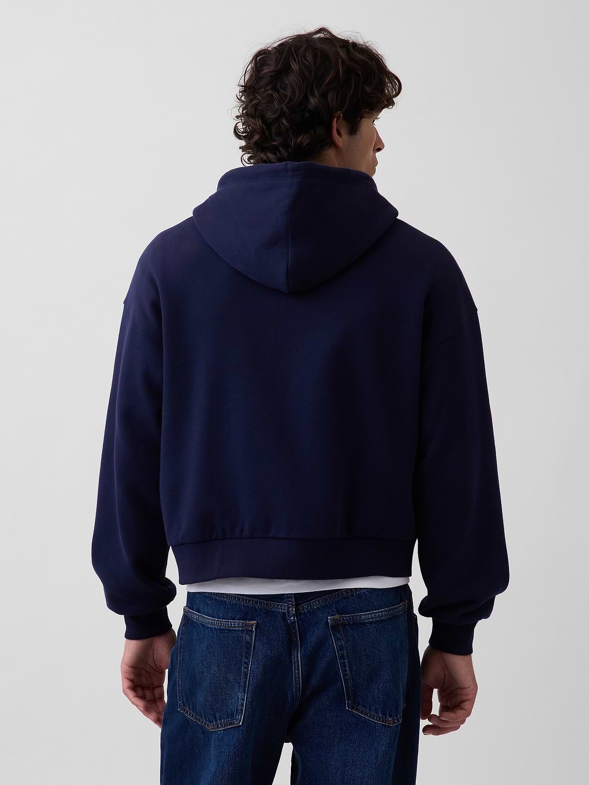 BLUELA ネイビー クロップドパーカー VintageSoft Oversized Crop Zip Hoodie | Gap