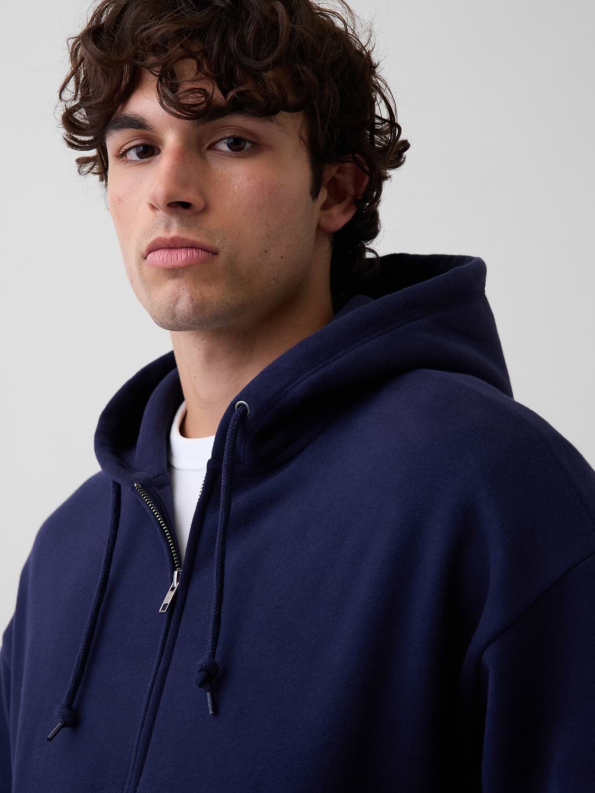 VintageSoft Oversized Crop Zip Hoodie | Gap
