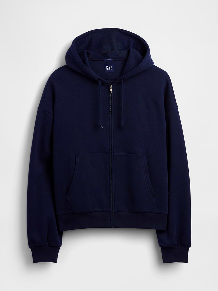 Image number 5 showing, VintageSoft Oversized Crop Zip Hoodie