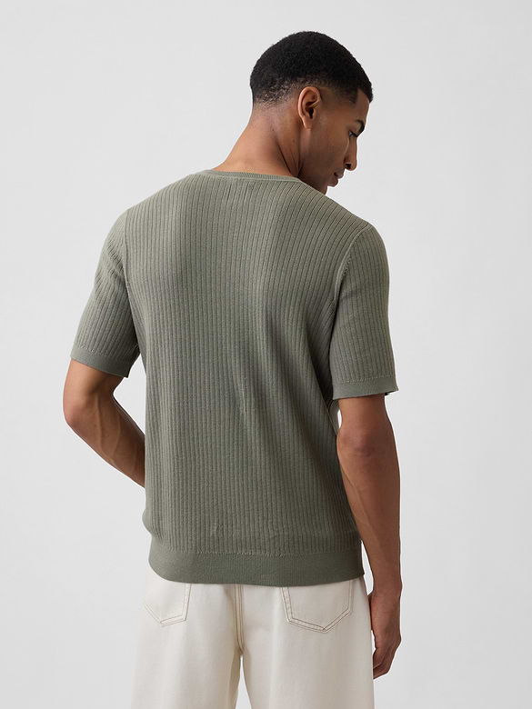 Ribbed Crewneck Sweater T-Shirt